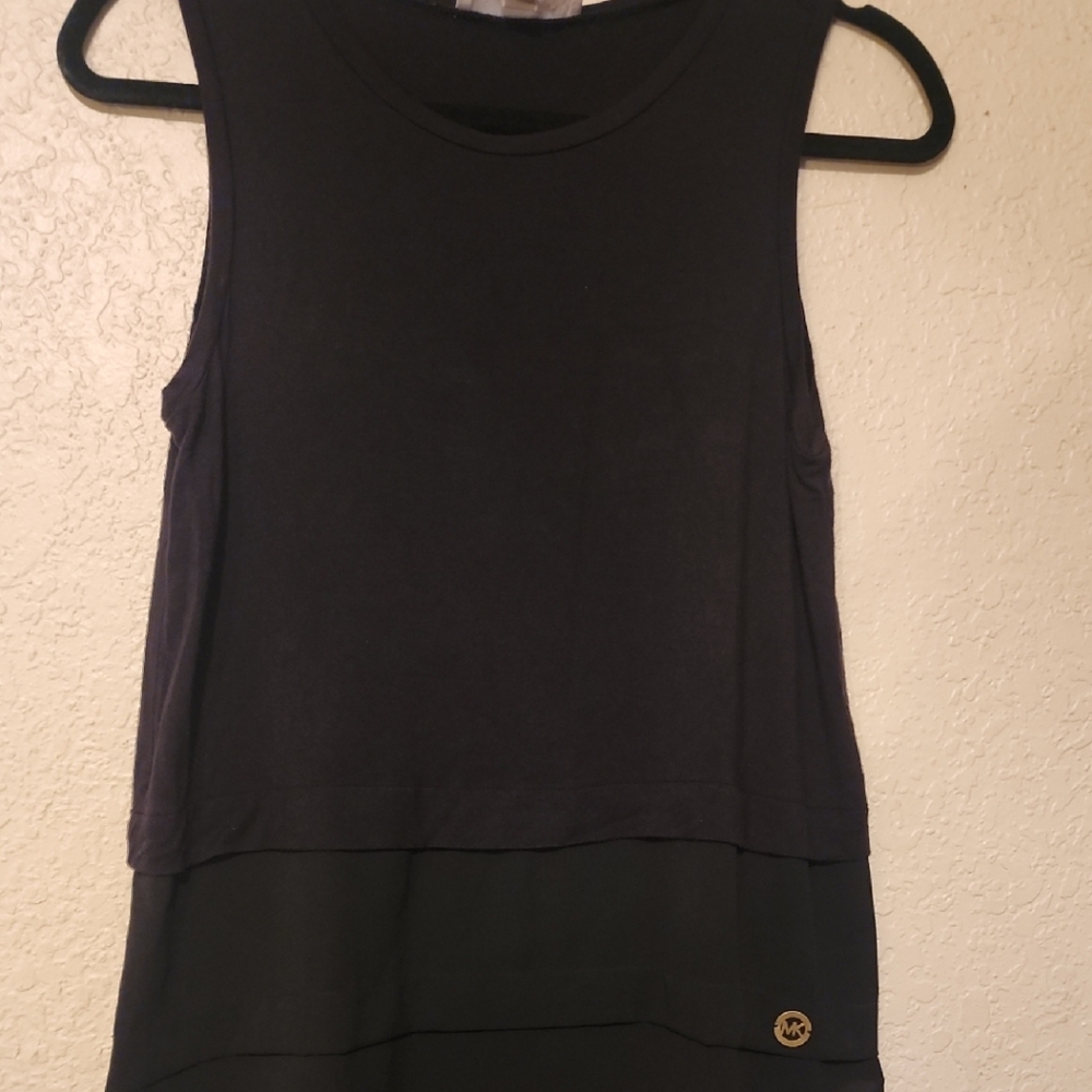 Michael Kors Black Sleeveless Layered Tank